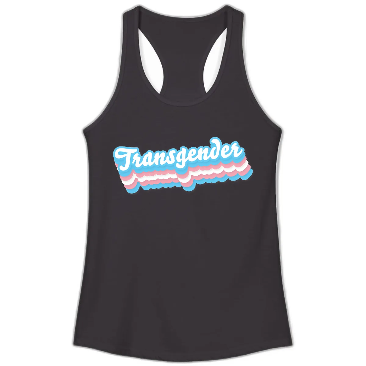 Transgender Pride Cloud Banner Ladies Tank in Black