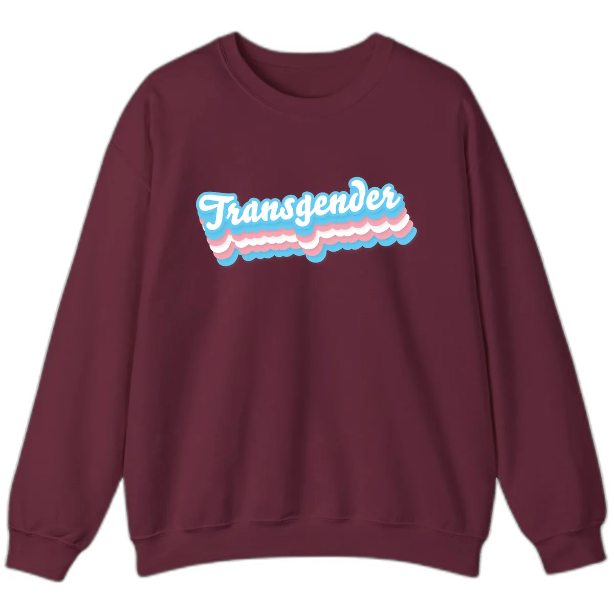 Transgender Pride Cloud Banner Sweatshirt in Maroon