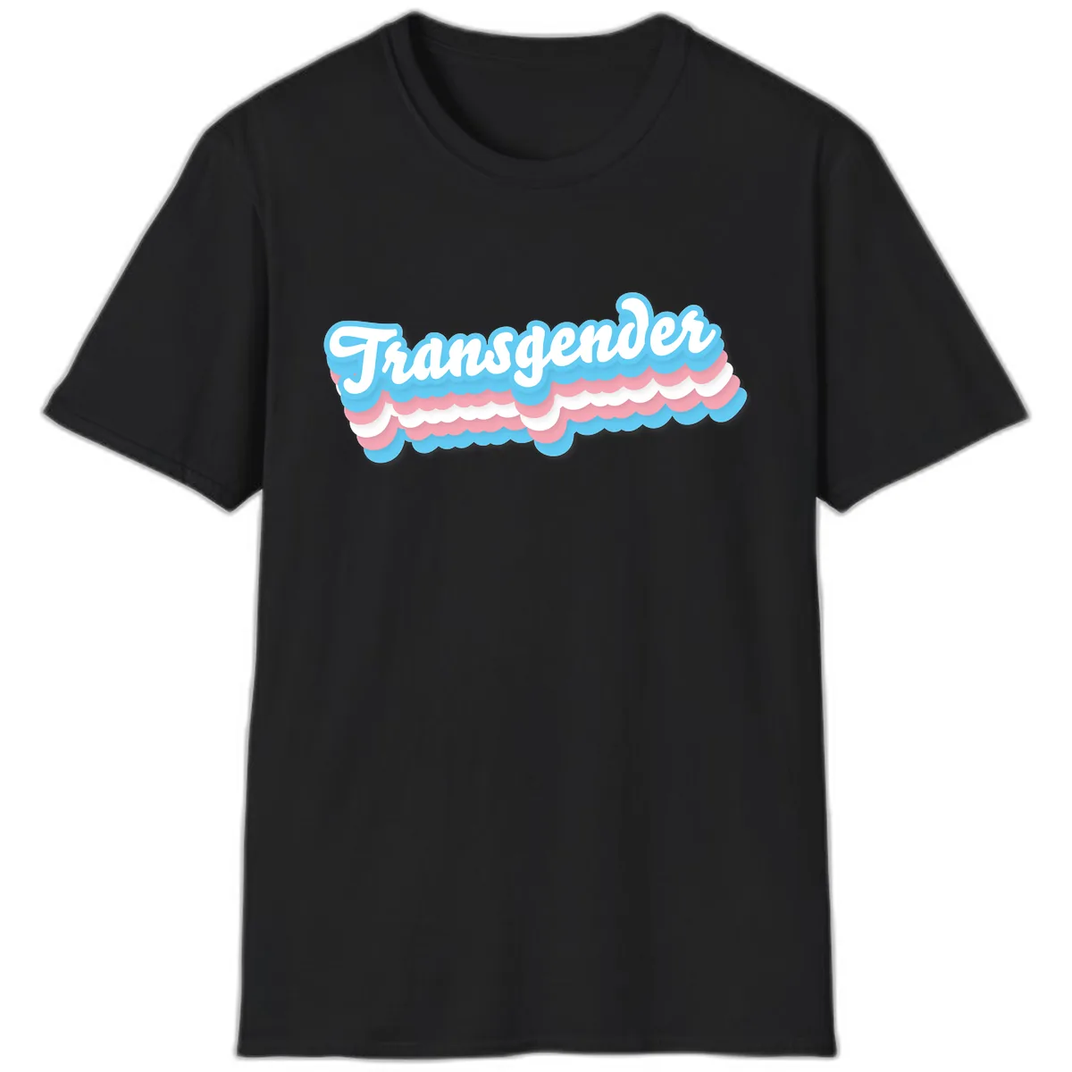 Transgender Pride Cloud Banner T-Shirt in Black