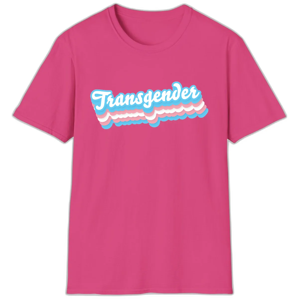 Transgender Pride Cloud Banner T-Shirt in Heliconia