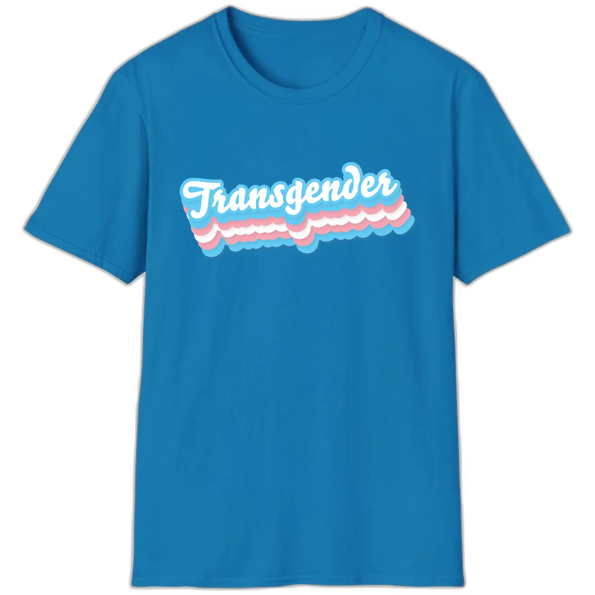 Transgender Pride Cloud Banner T-Shirt in Sapphire