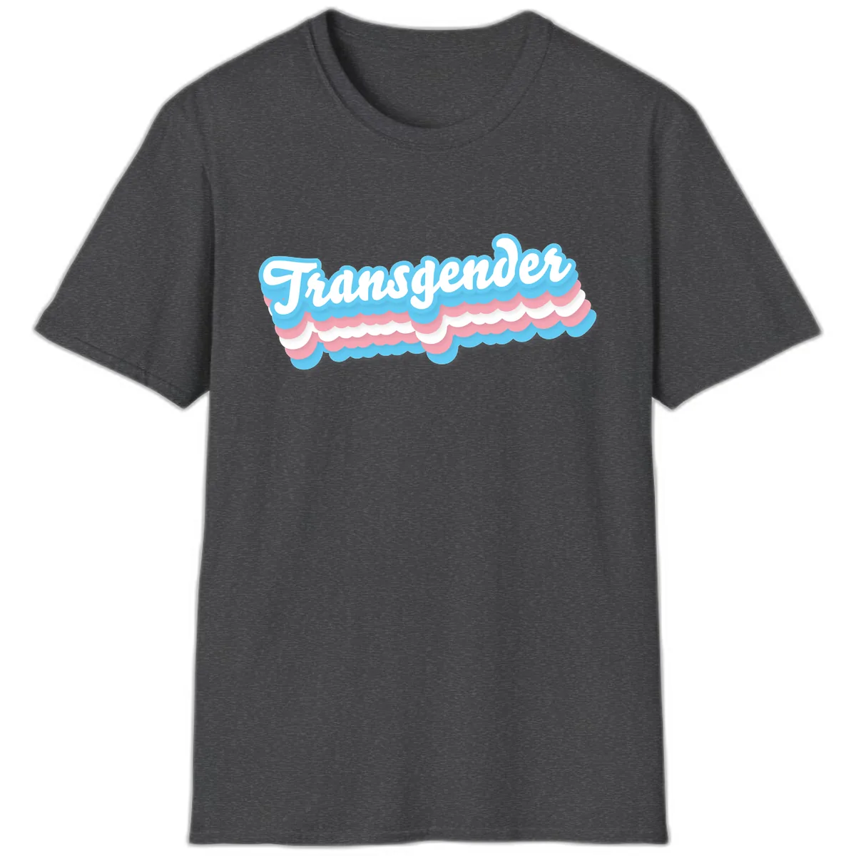 Transgender Pride Cloud Banner T-Shirt in Dark Heather