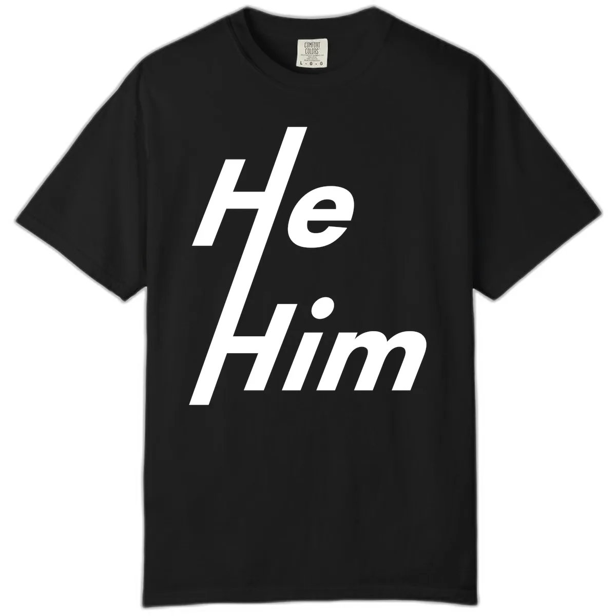 He.Him Hashtag Pride Comfort Color in Black