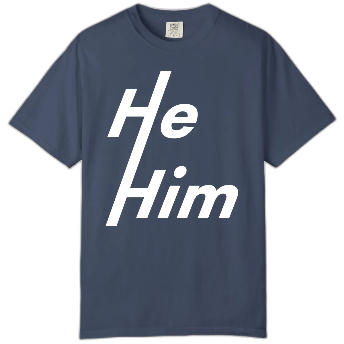 He.Him Hashtag Pride Comfort Color in Midnight