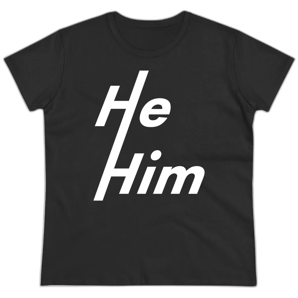 He.Him Hashtag Pride Ladies Tee in Black