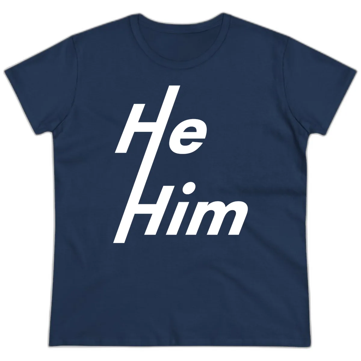 He.Him Hashtag Pride Ladies Tee in Navy