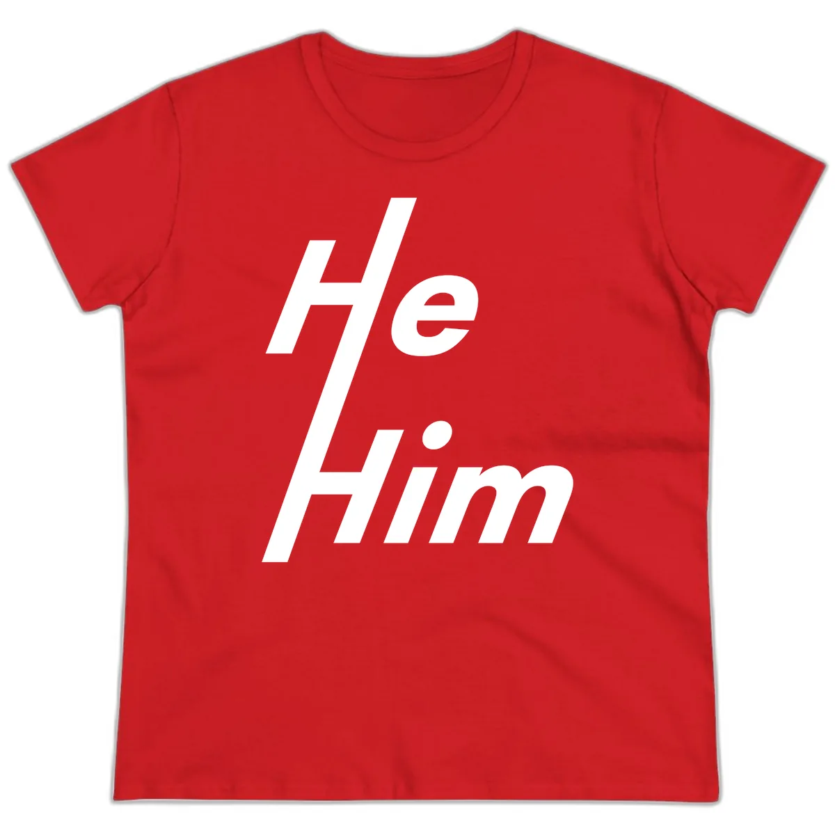 He.Him Hashtag Pride Ladies Tee in Red