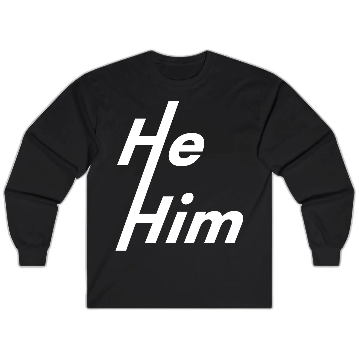 He.Him Hashtag Pride Long Sleeve in Black