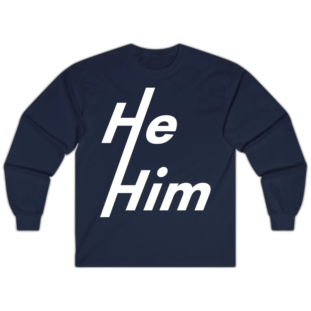 He.Him Hashtag Pride Long Sleeve in Navy