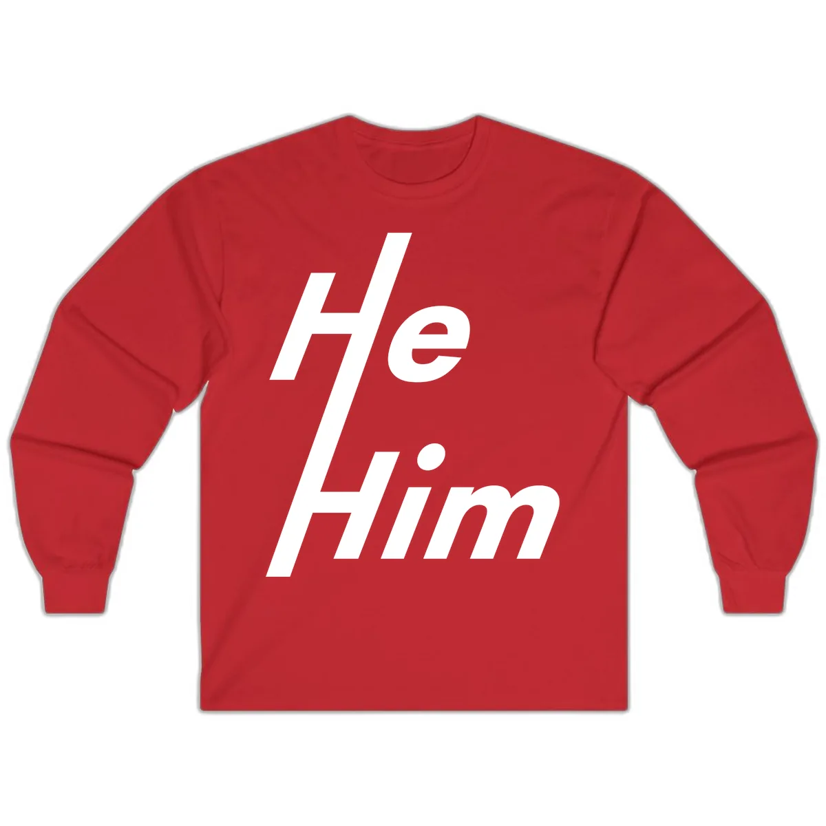 He.Him Hashtag Pride Long Sleeve in Red