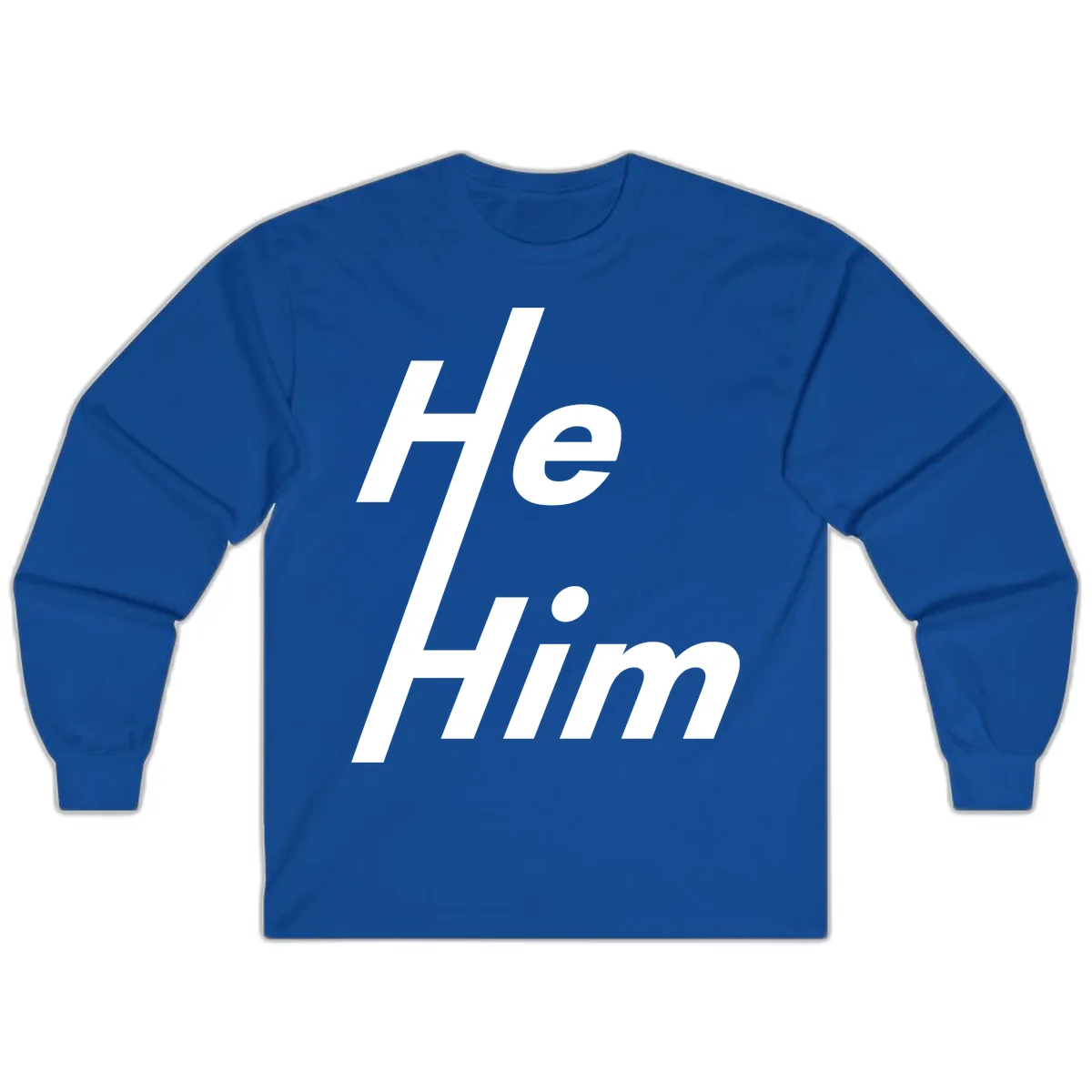 He.Him Hashtag Pride Long Sleeve in Royal