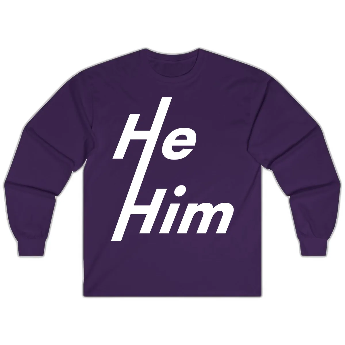 He.Him Hashtag Pride Long Sleeve in Purple