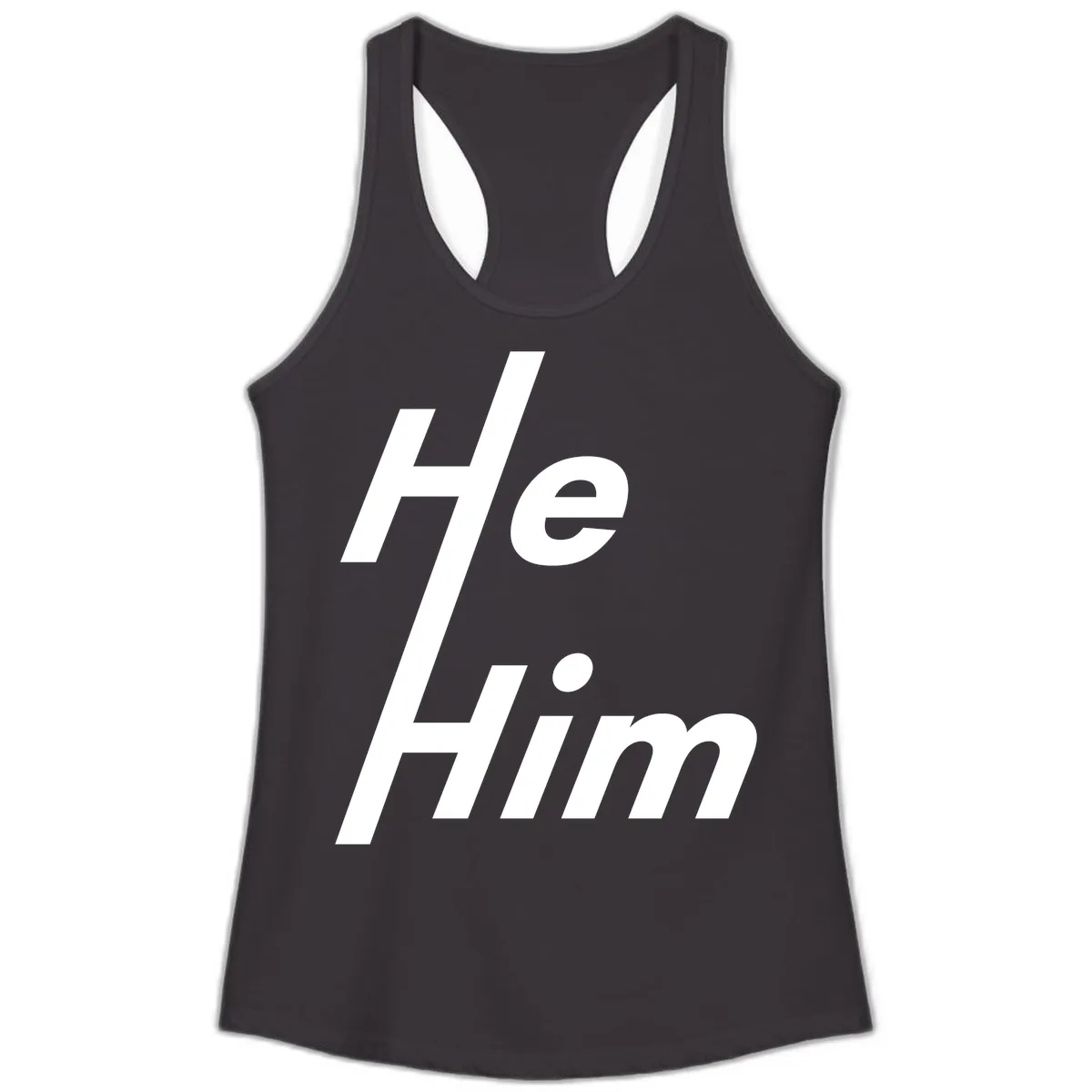 He.Him Hashtag Pride Ladies Tank in Black