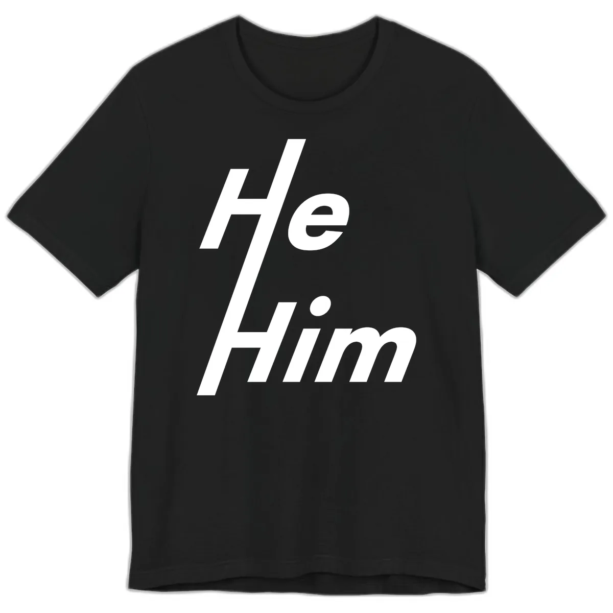 He.Him Hashtag Pride Premium T-Shirt in Black