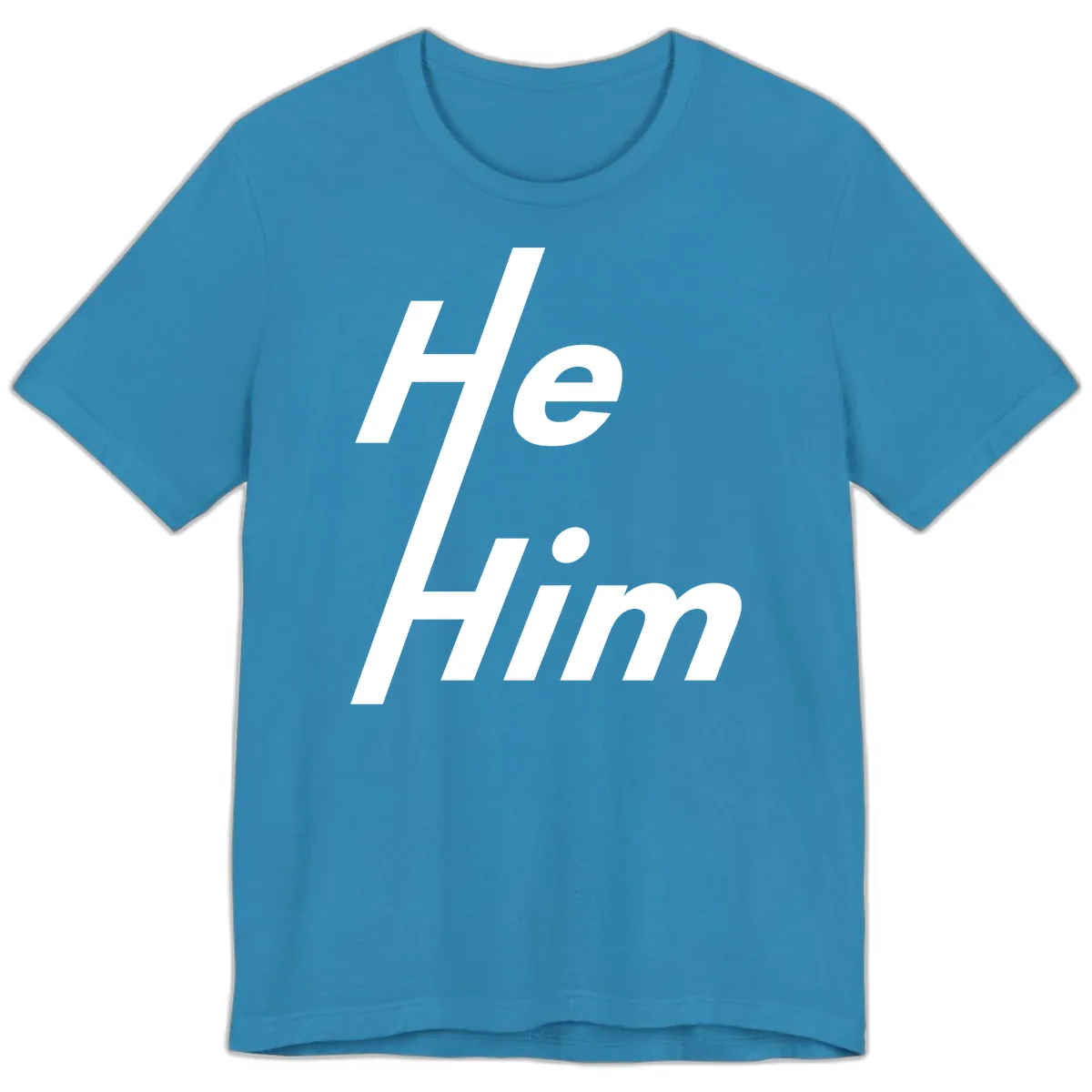 He.Him Hashtag Pride Premium T-Shirt in Aqua