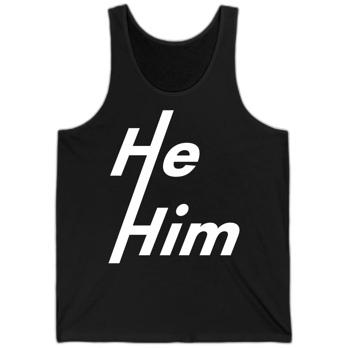 He.Him Hashtag Pride Tank in Black