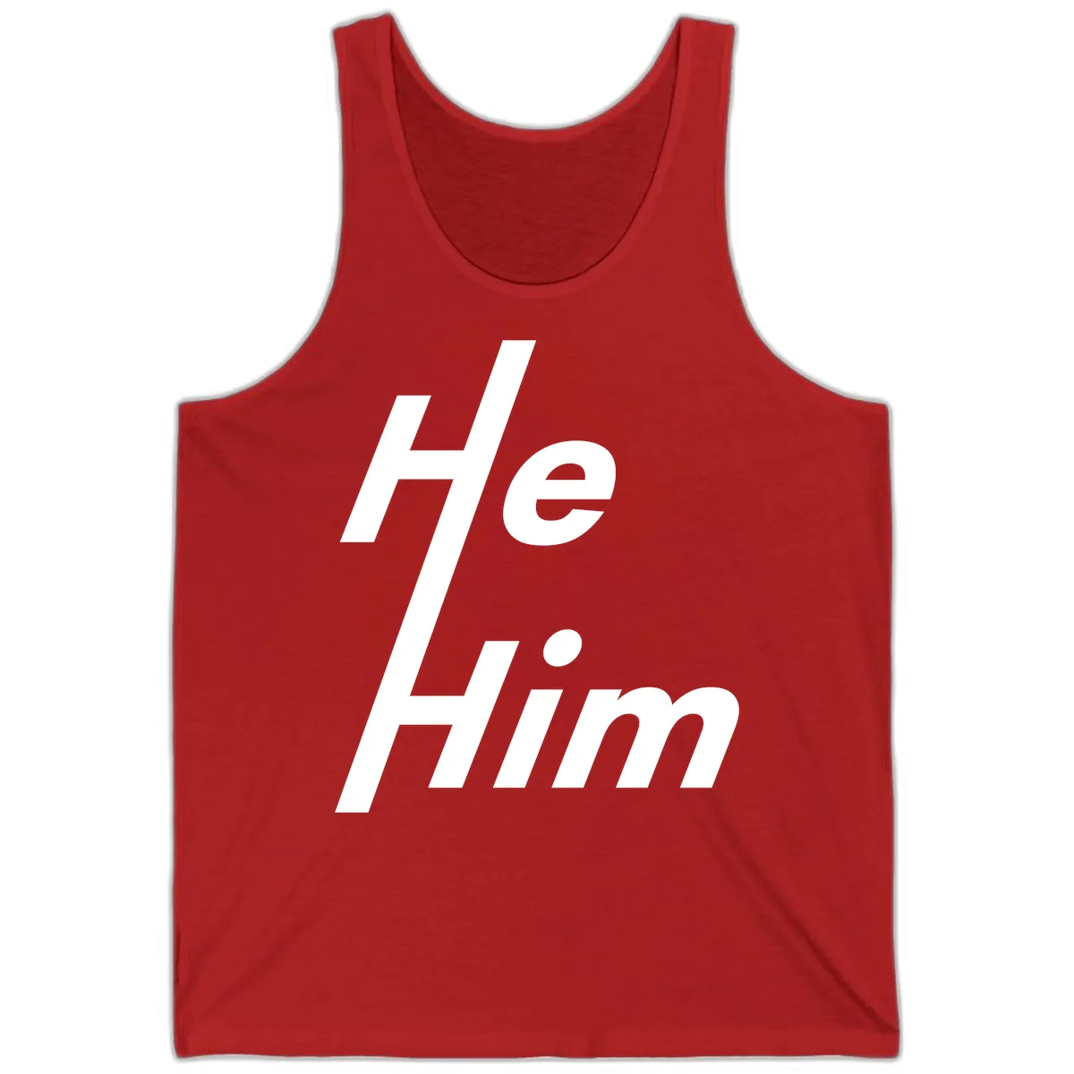 He.Him Hashtag Pride Tank in Red