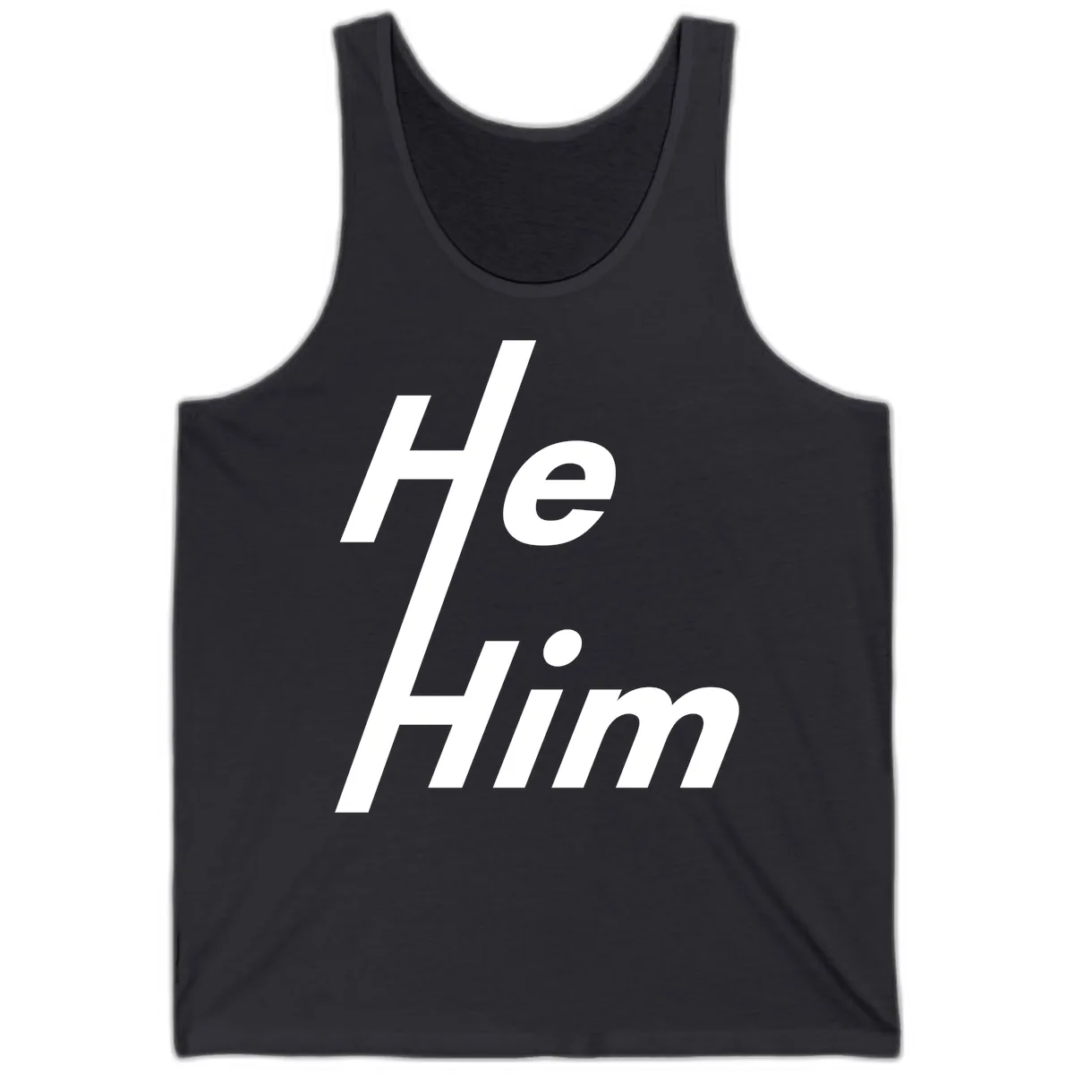 He.Him Hashtag Pride Tank in Dark Grey