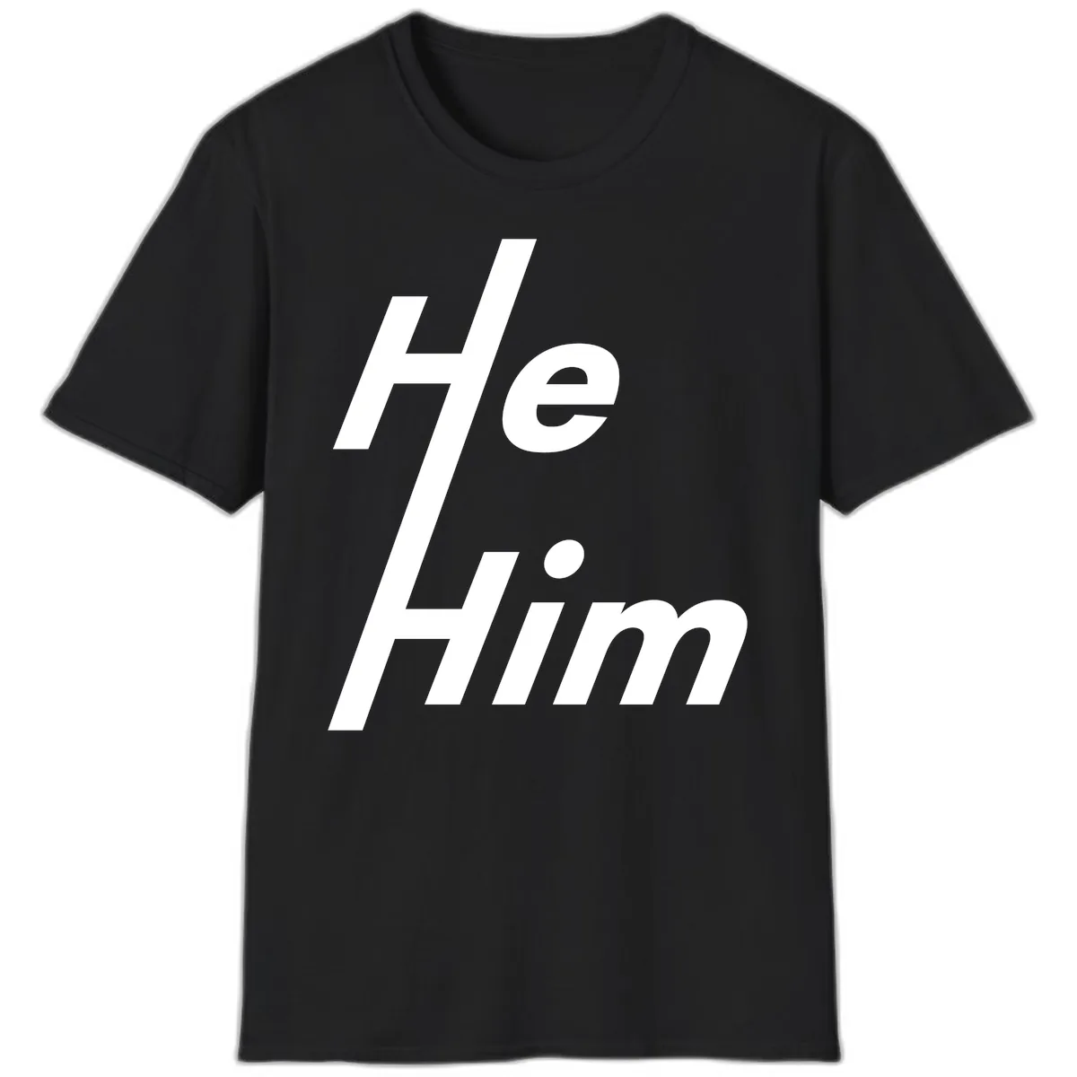 He.Him Hashtag Pride T-Shirt in Black