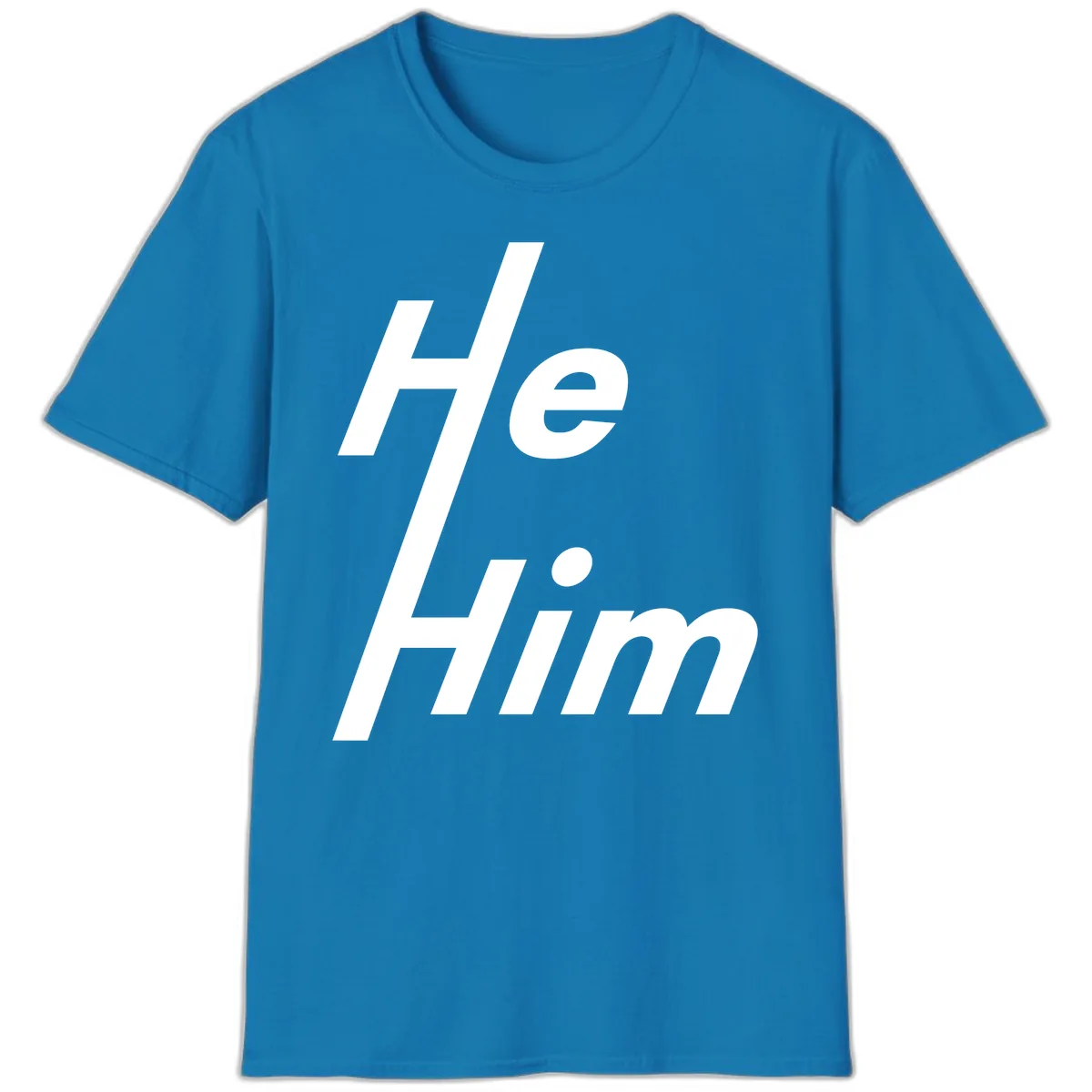 He.Him Hashtag Pride T-Shirt in Sapphire