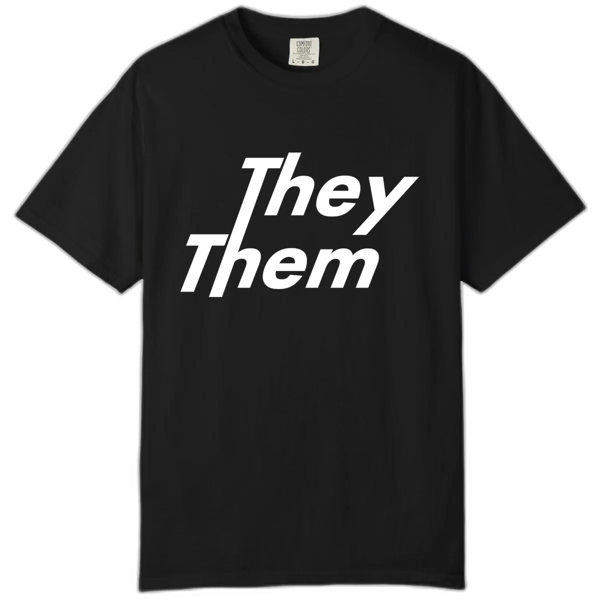 They Them Italicized Pride Comfort Color in Black