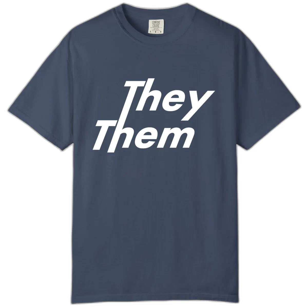 They Them Italicized Pride Comfort Color in Midnight