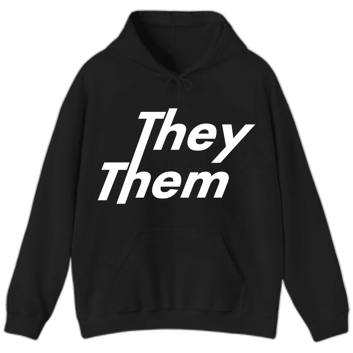They Them Italicized Pride Hoodie in Black
