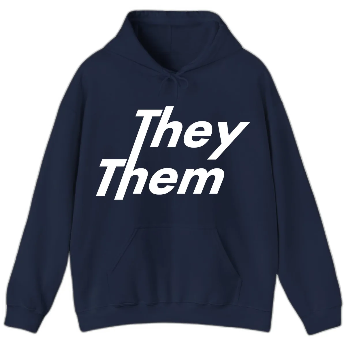 They Them Italicized Pride Hoodie in Navy