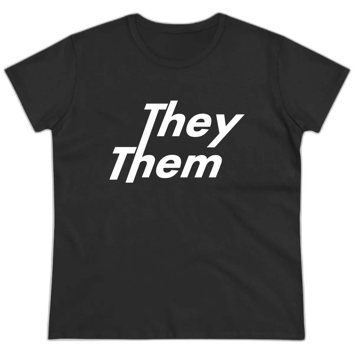 They Them Italicized Pride Ladies Tee in Black