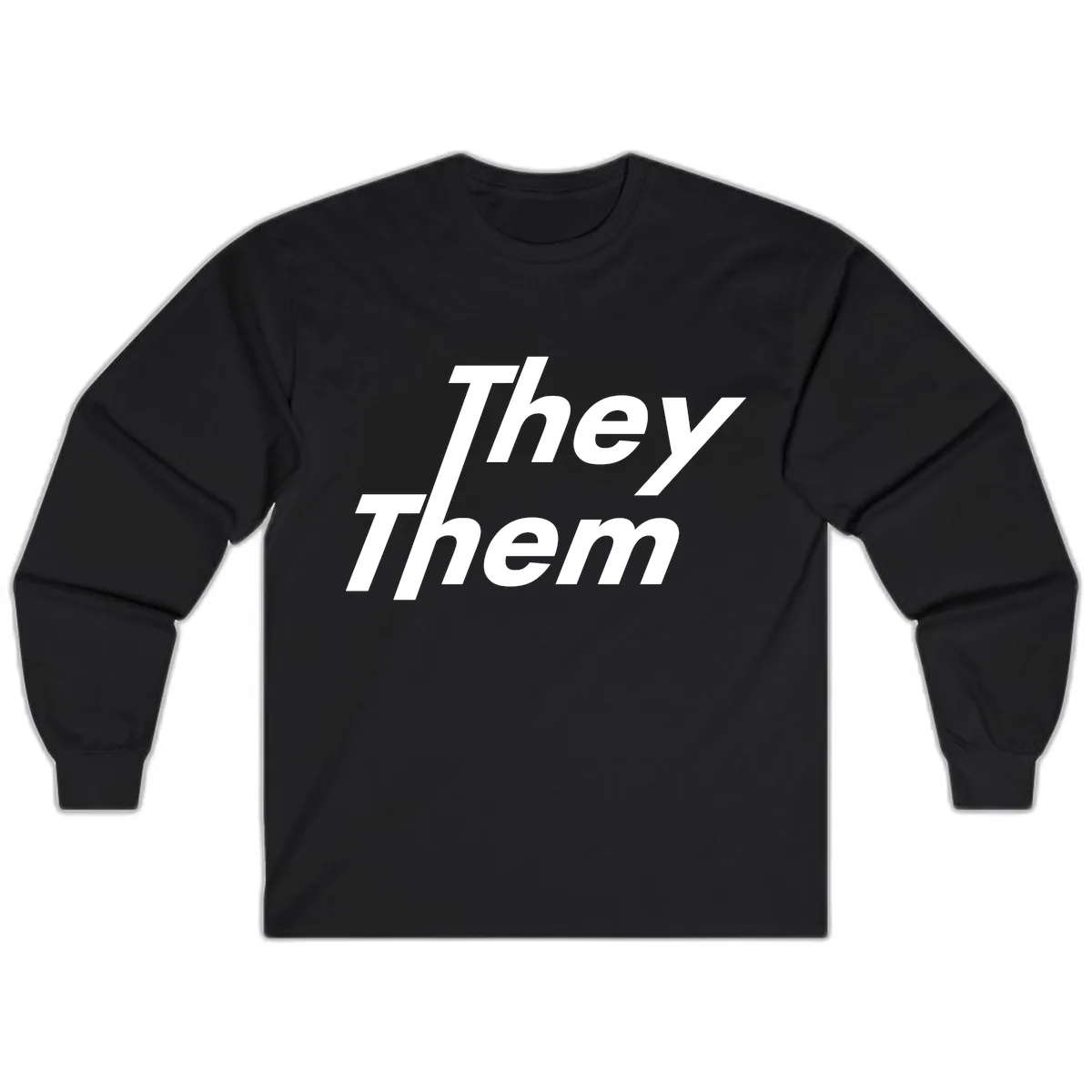 They Them Italicized Pride Long Sleeve in Black