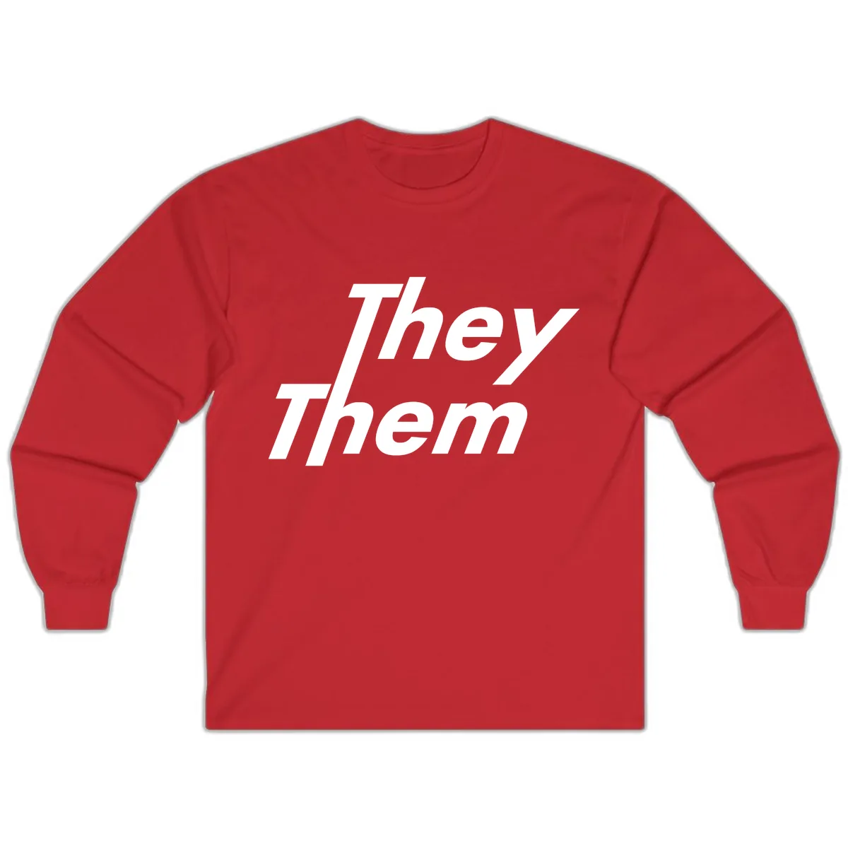 They Them Italicized Pride Long Sleeve in Red