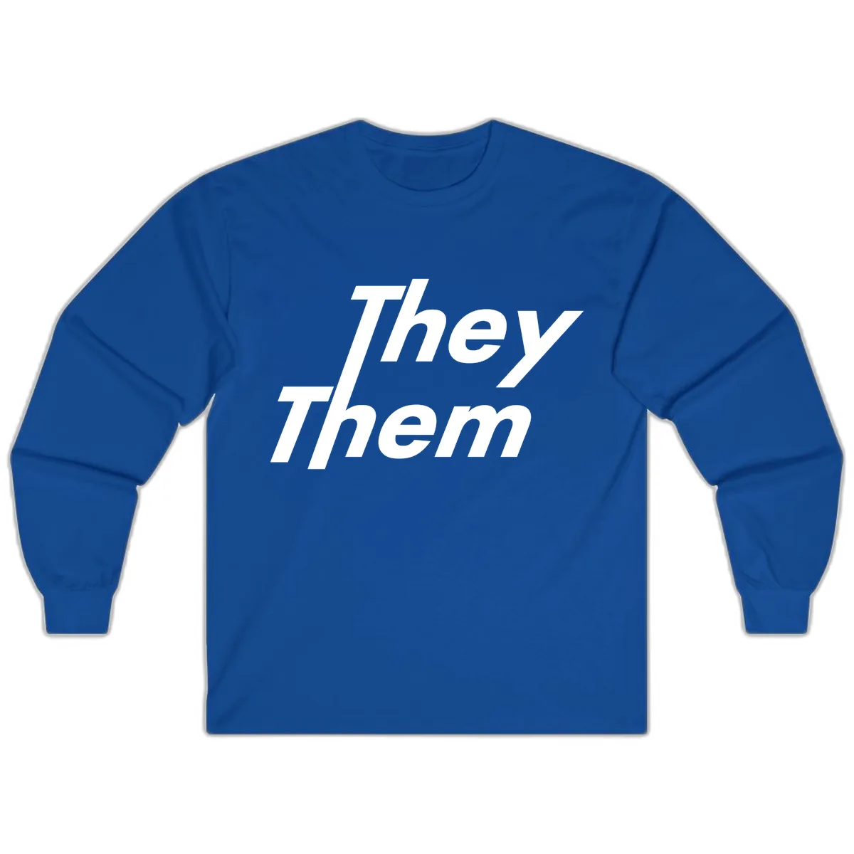 They Them Italicized Pride Long Sleeve in Royal