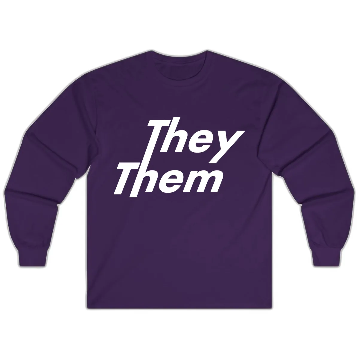 They Them Italicized Pride Long Sleeve in Purple