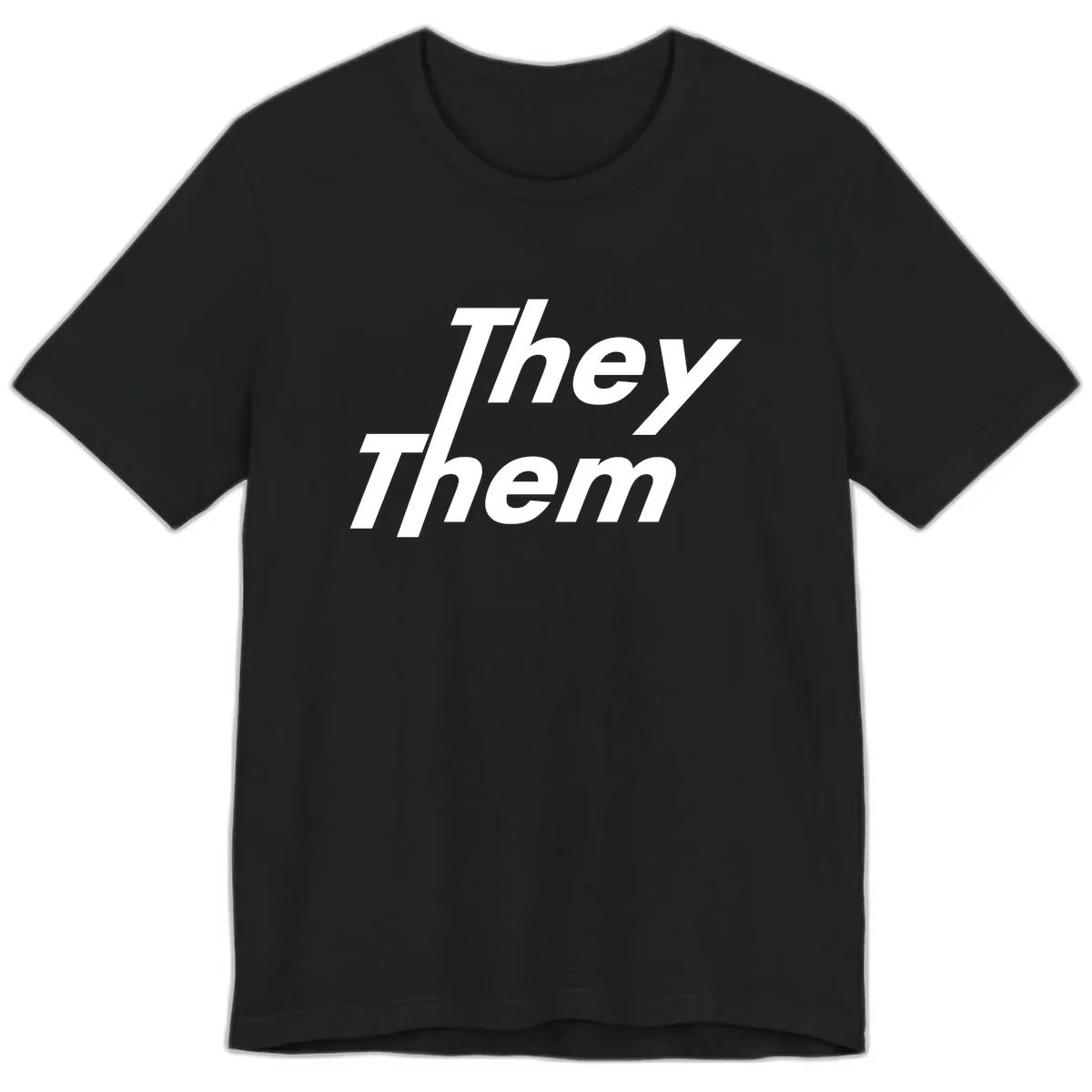 They Them Italicized Pride Premium T-Shirt in Black