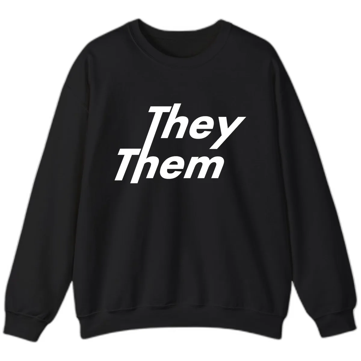 They Them Italicized Pride Sweatshirt in Black