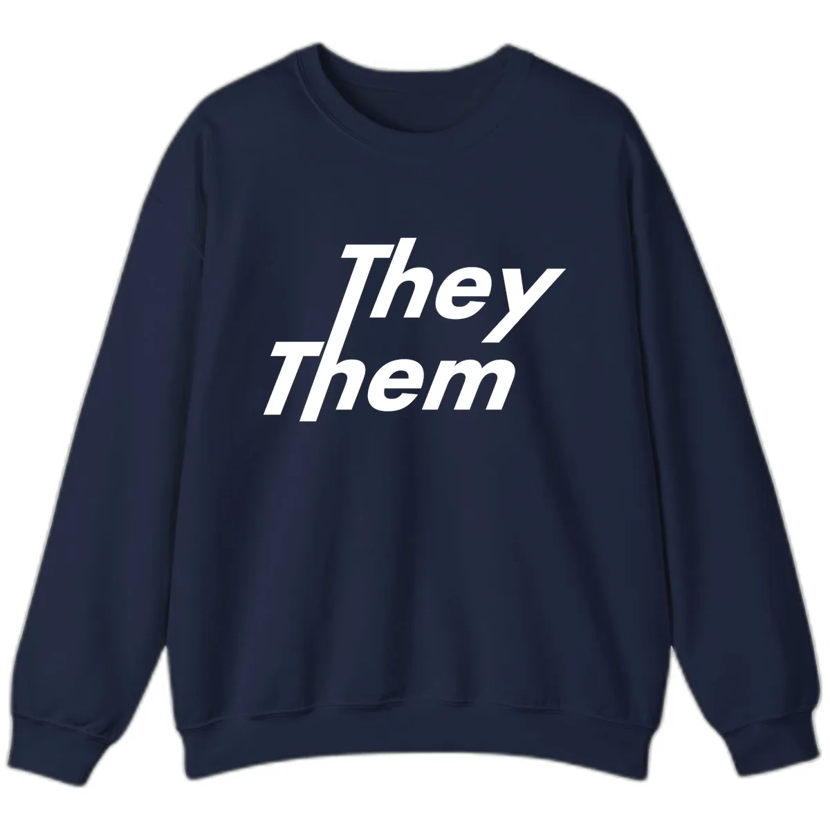They Them Italicized Pride Sweatshirt in Navy