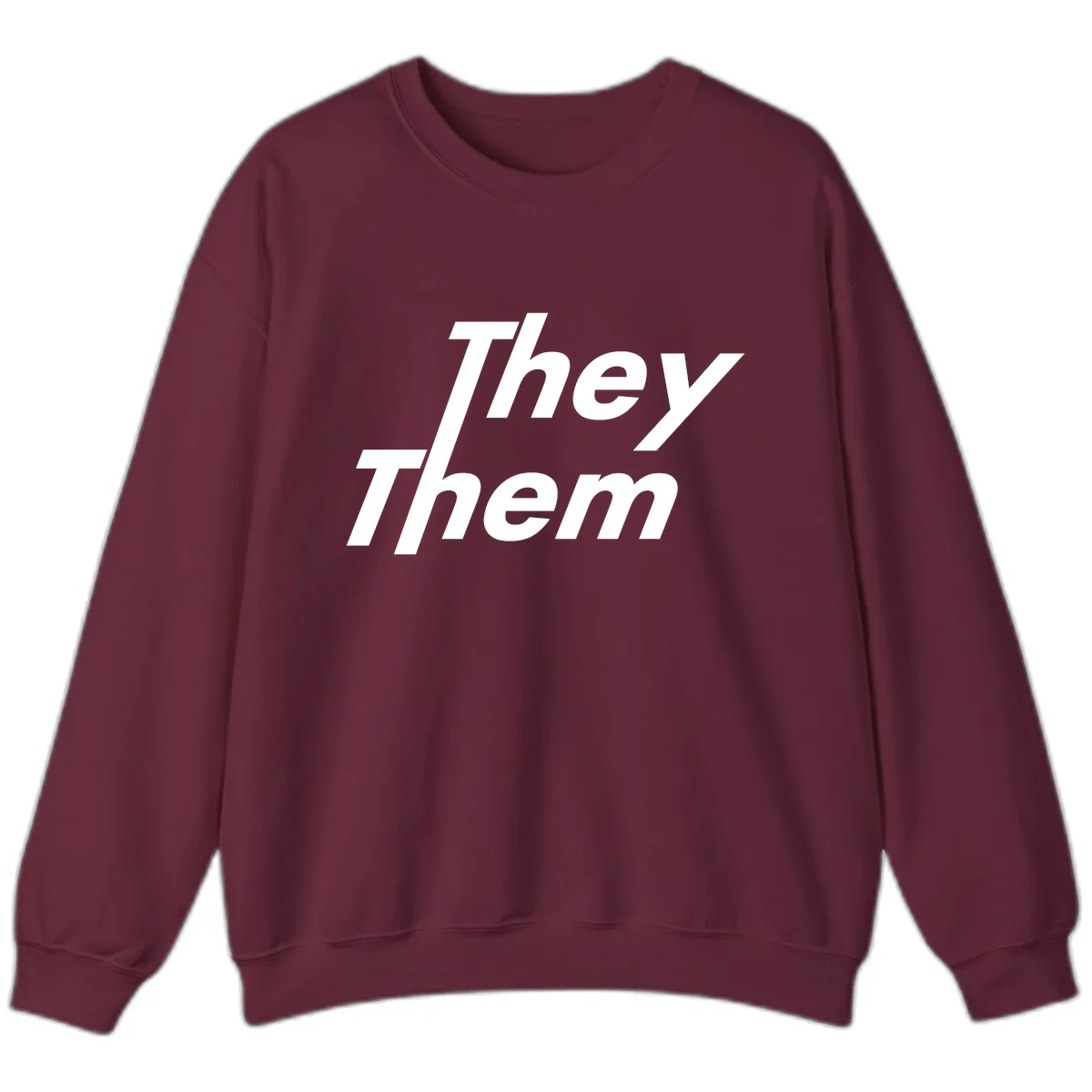 They Them Italicized Pride Sweatshirt in Maroon