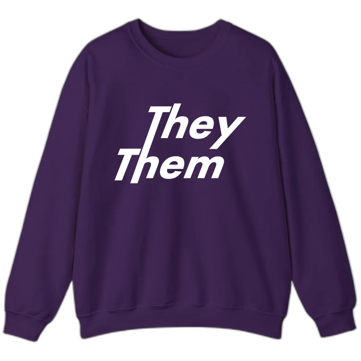 They Them Italicized Pride Sweatshirt in Purple