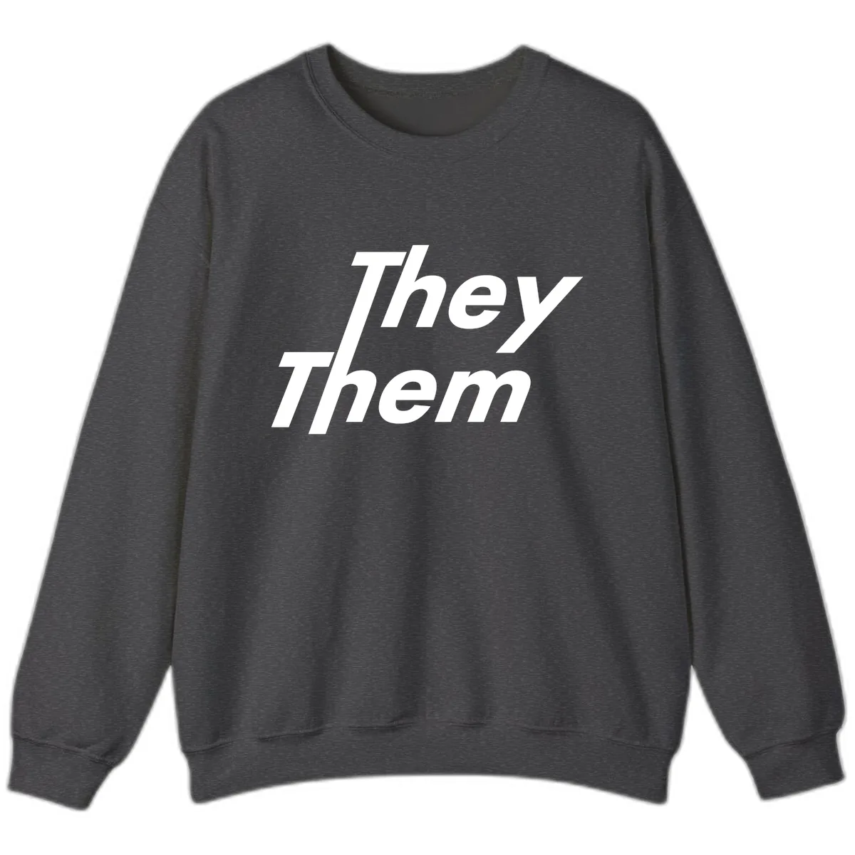 They Them Italicized Pride Sweatshirt in Dark Heather