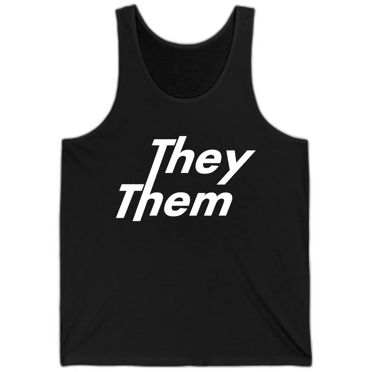 They Them Italicized Pride Tank in Black