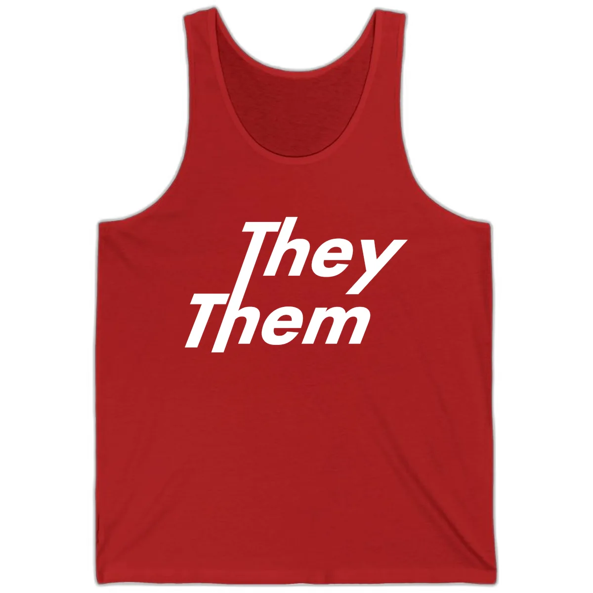 They Them Italicized Pride Tank in Red