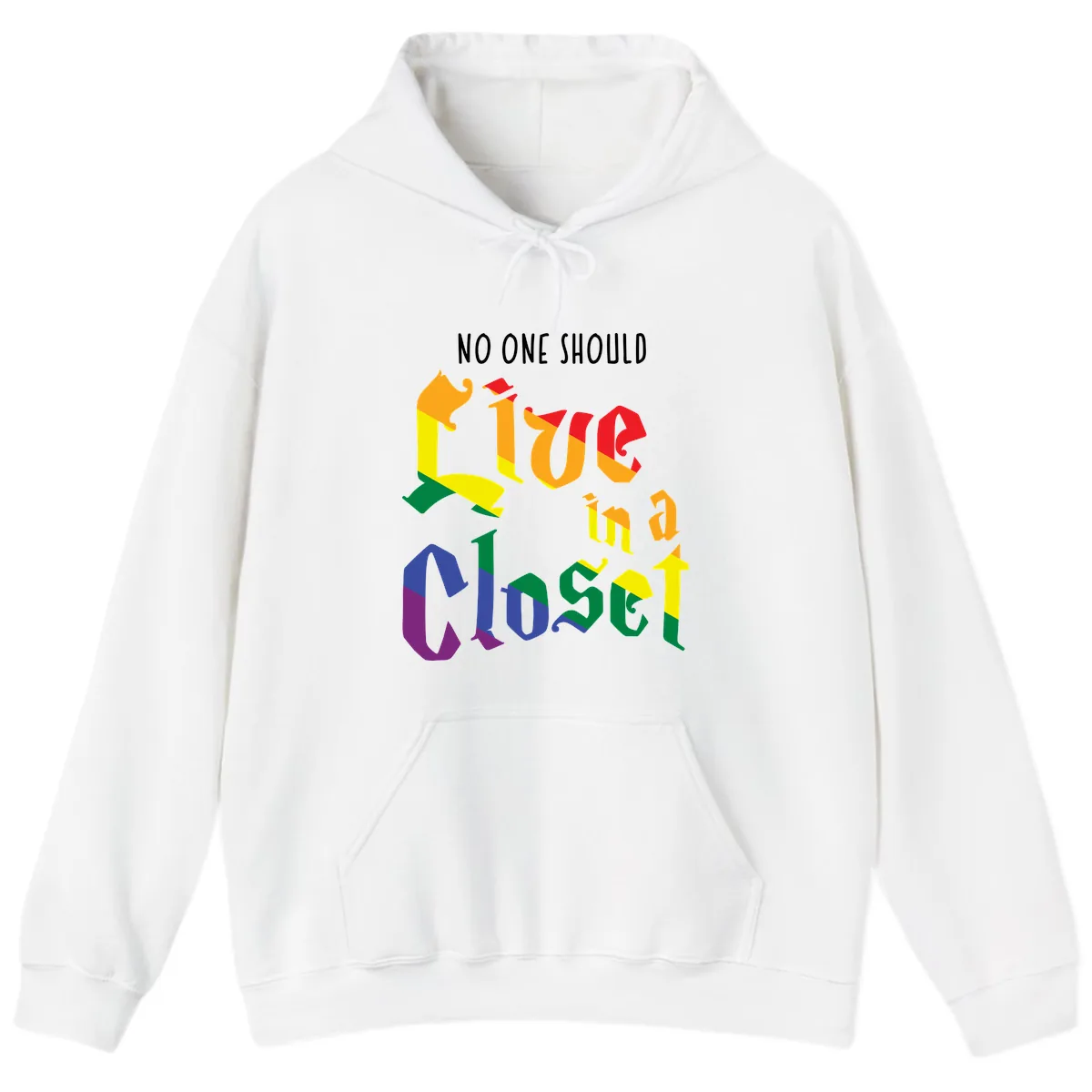 Live In A Closet Pride Hoodie in White