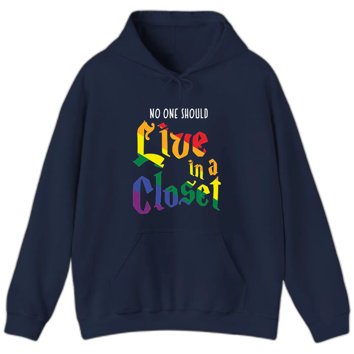 Live In A Closet Pride Hoodie in Navy