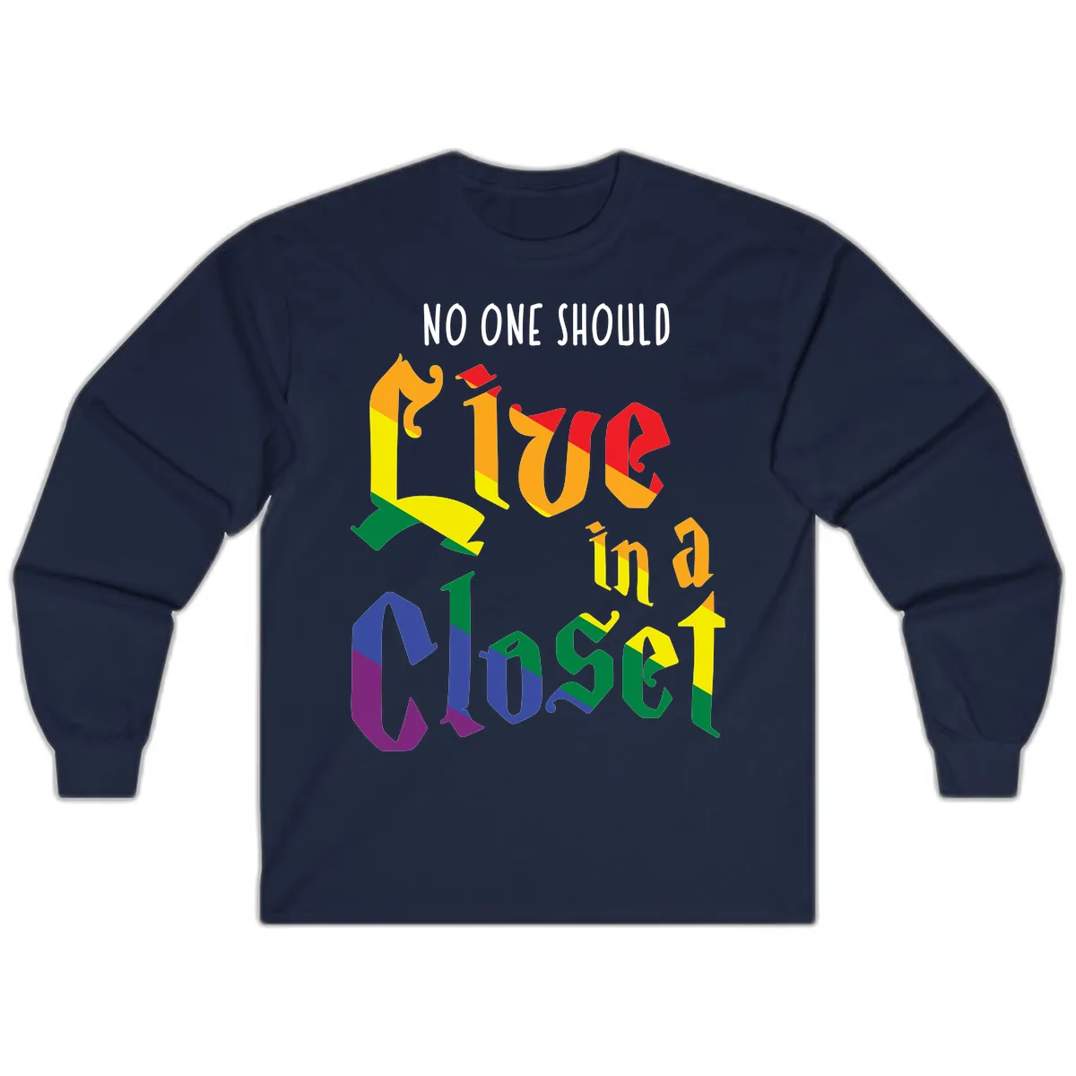 Live In A Closet Pride Long Sleeve in Navy