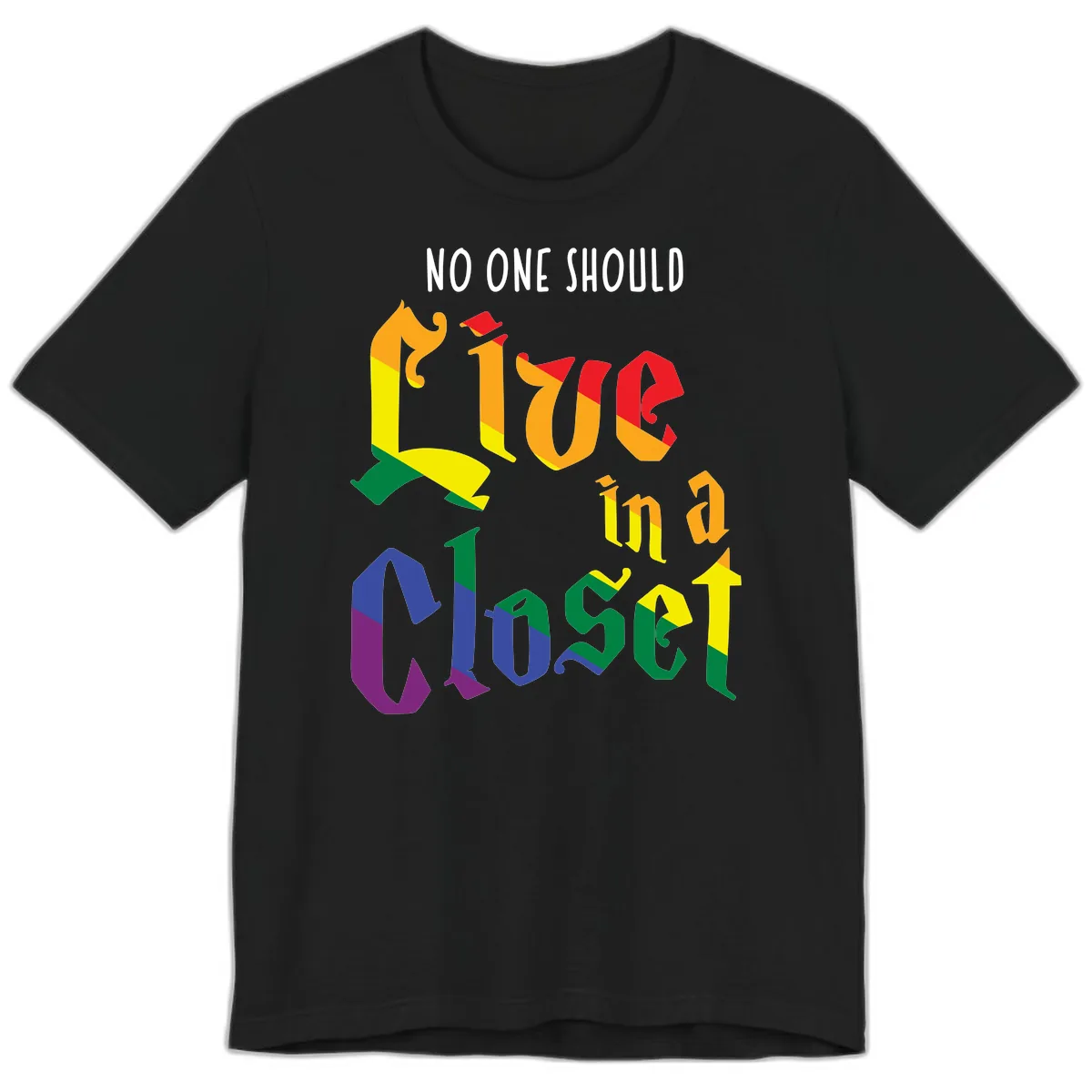 Live In A Closet Pride Premium T-Shirt in Black