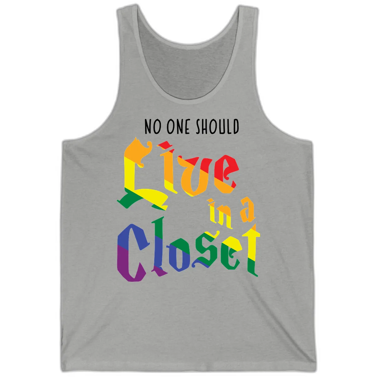 Live In A Closet Pride Tank in Athletic Heather