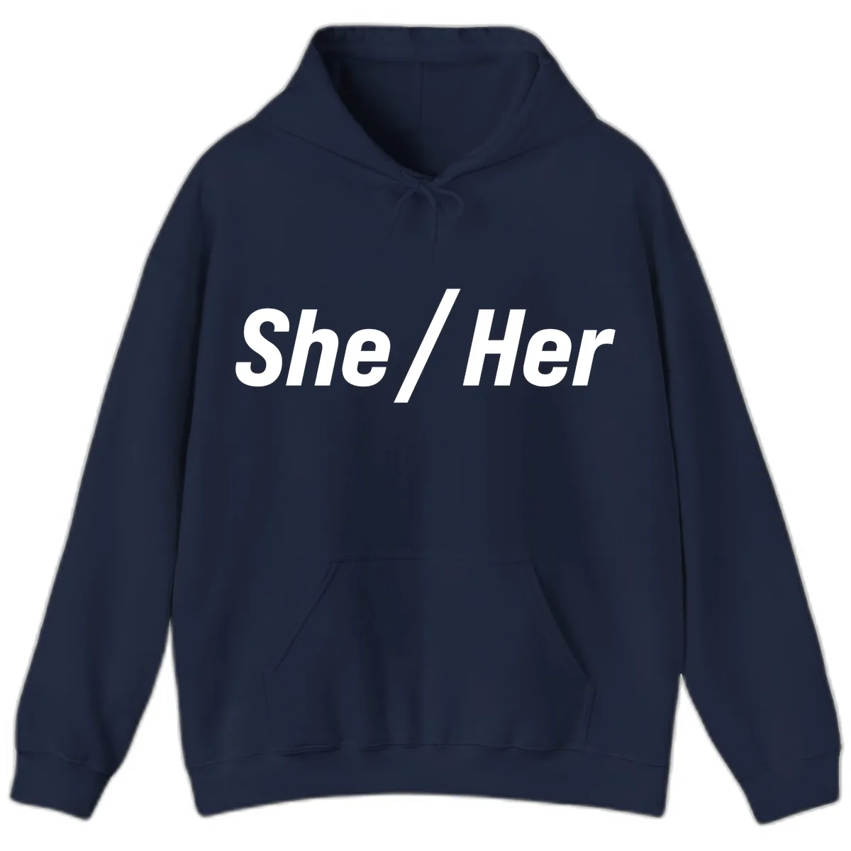 She/Her Pronoun Statement Hoodie in Navy