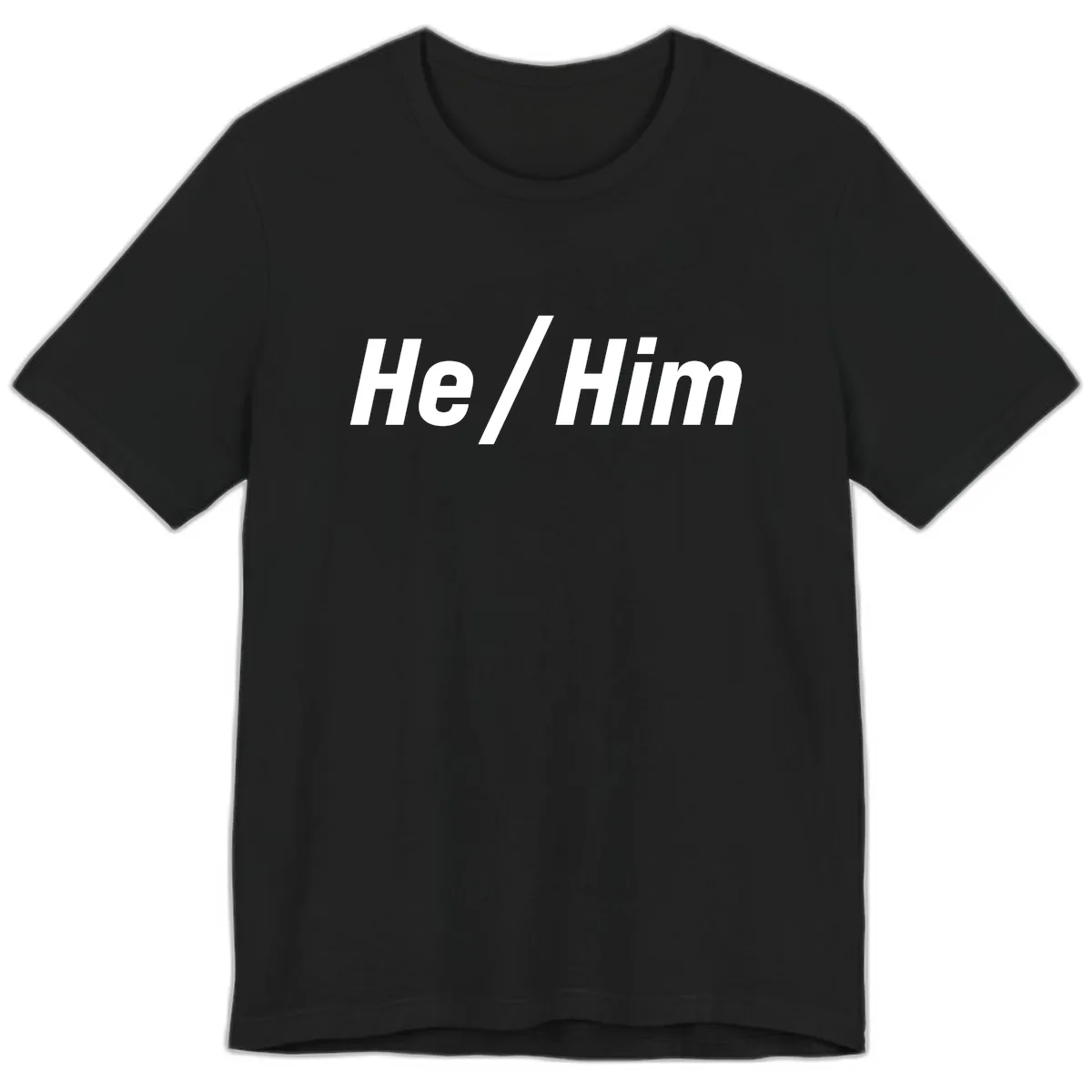 He Slash Him Pronoun Pride Premium T-Shirt in Black