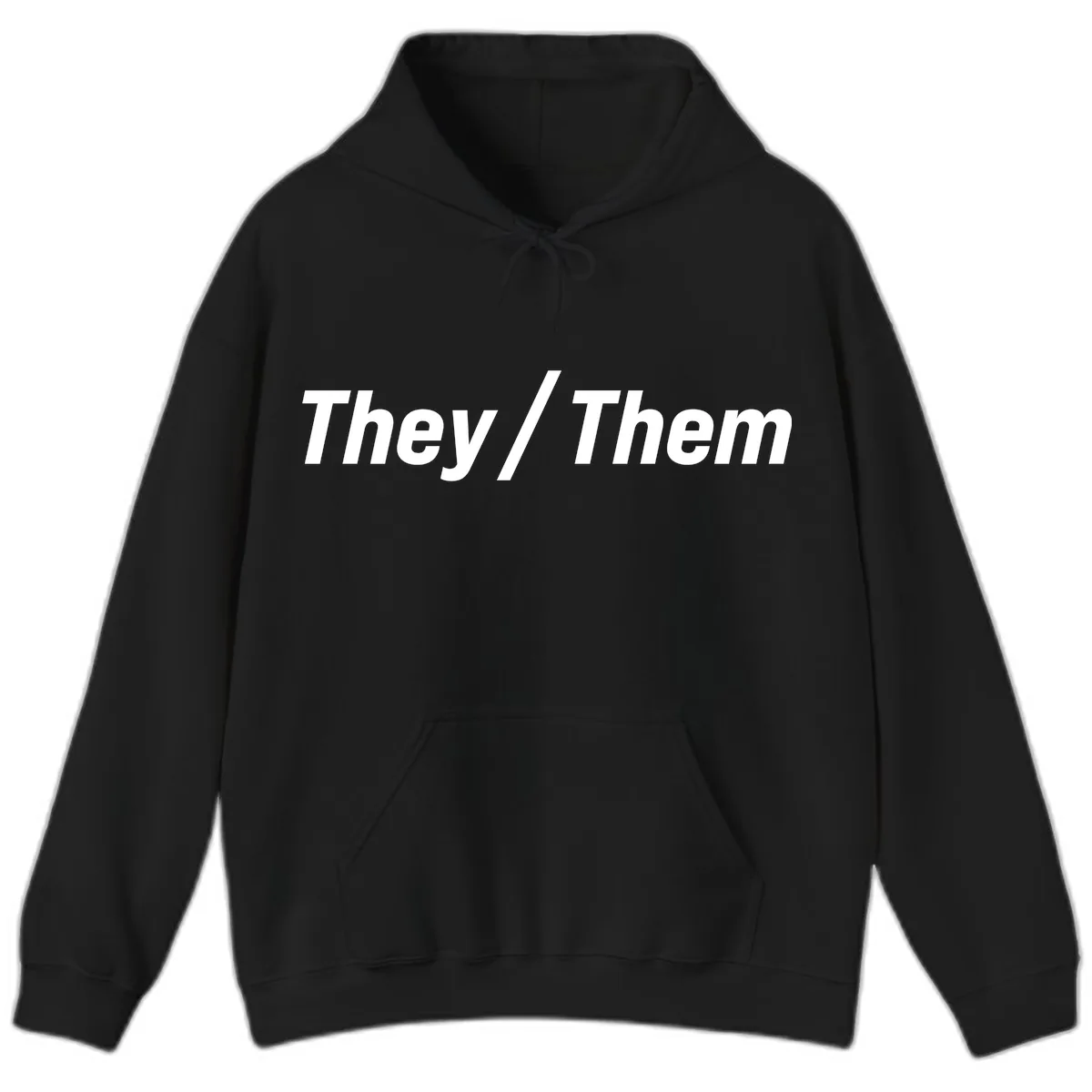 They/Them Pronoun Statement Hoodie in Black
