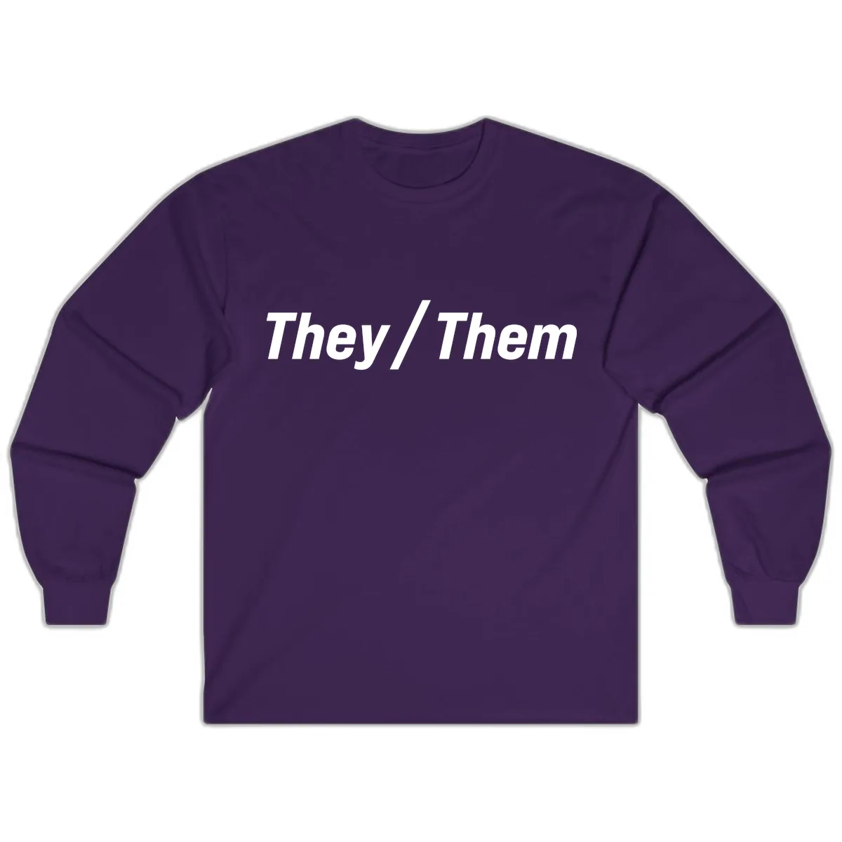 They/Them Pronoun Statement Long Sleeve in Purple